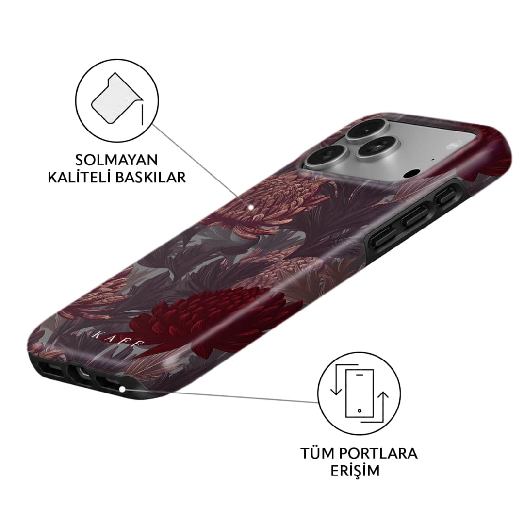 Burgundy Chrysanthemum Telefon Kılıfı