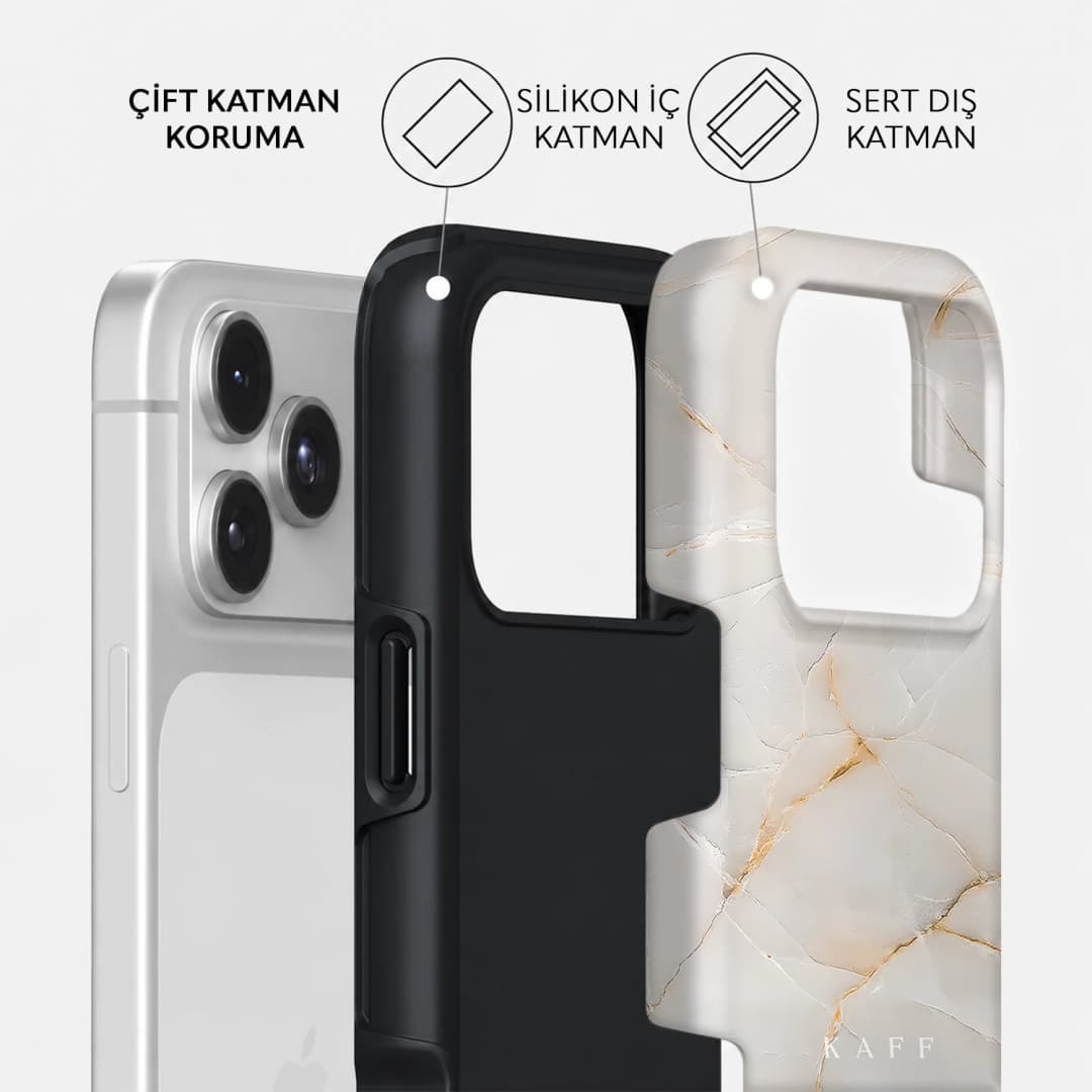 Cream Veins Telefon Kılıfı