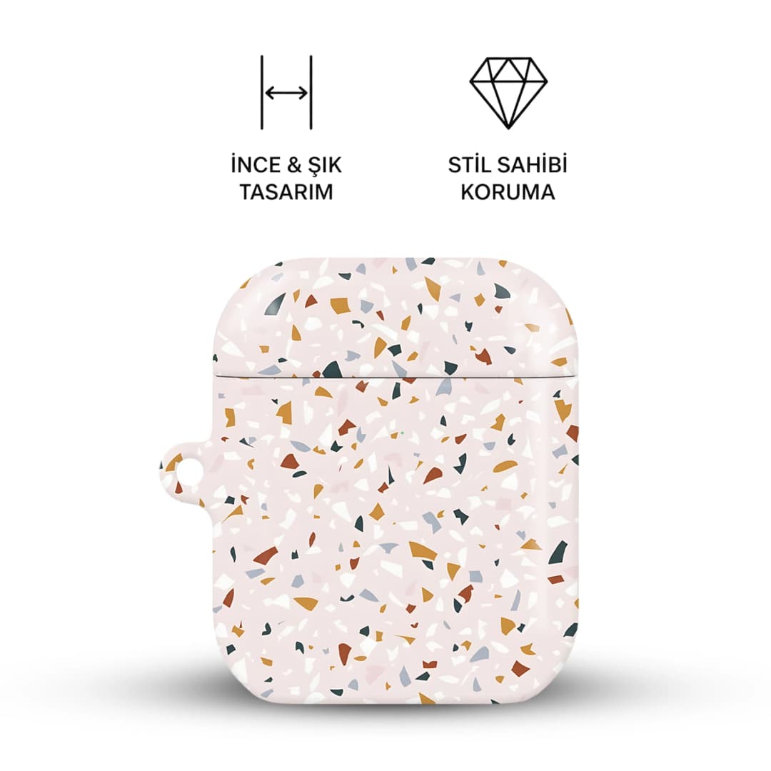 Rosy Terrazzo AirPods Kılıfı