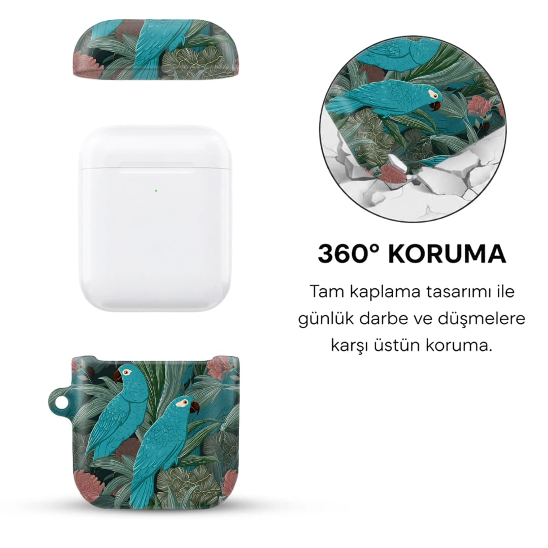 Jade Parrot AirPods Kılıfı