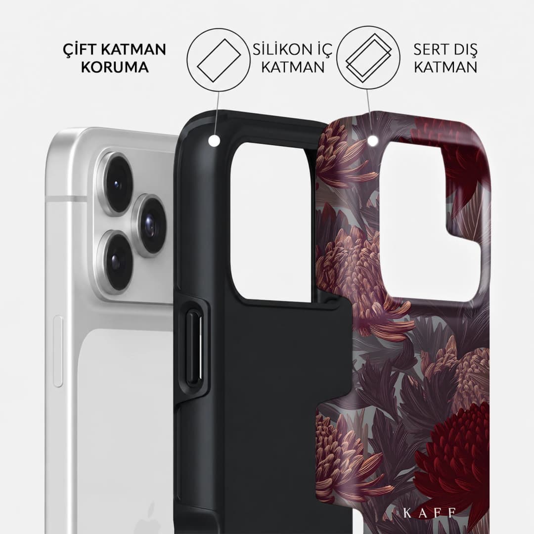 Burgundy Chrysanthemum Telefon Kılıfı
