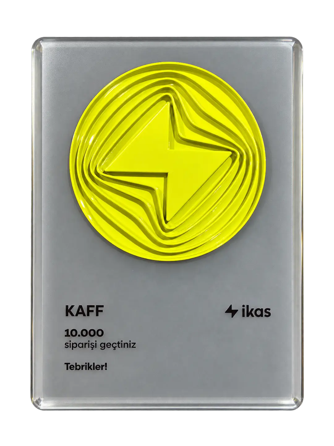 ikas 10.000 sipariş plaketi — KAFF